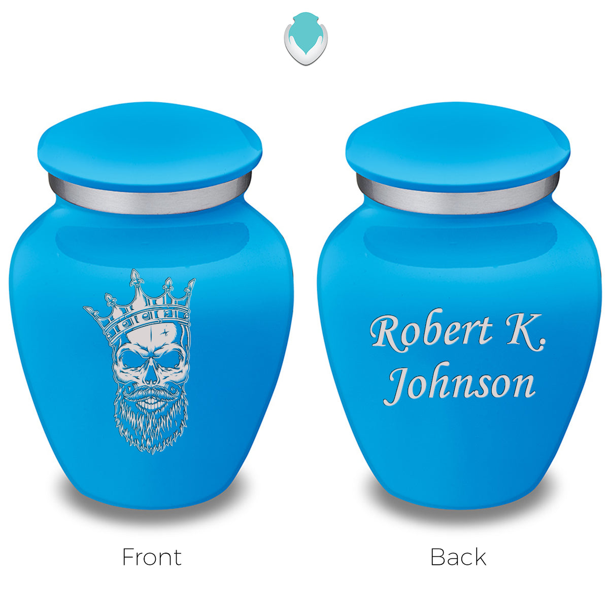 Keepsake Embrace Racing Blue Skull Cremation Urn