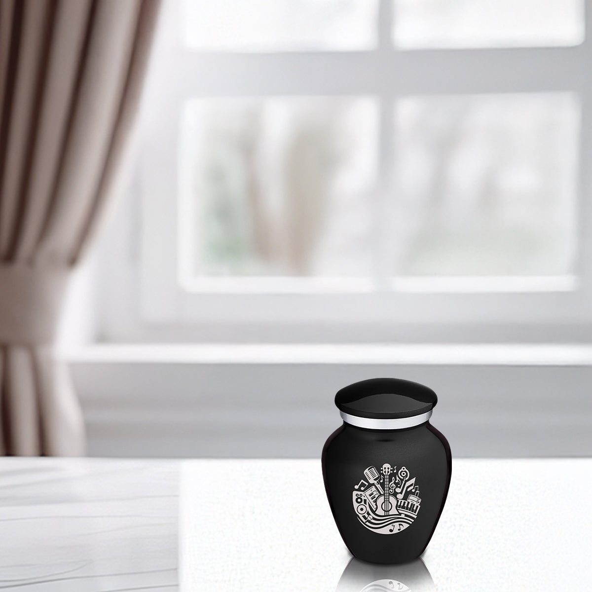 Keepsake Embrace Black Music Cremation Urn