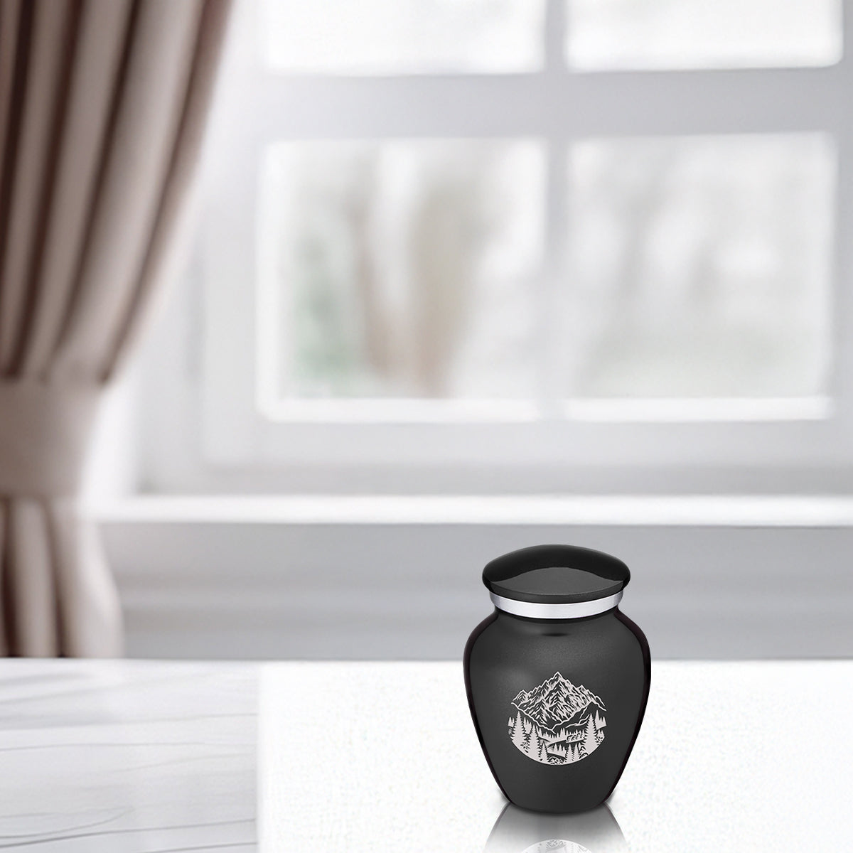 Keepsake Embrace Charcoal Black Rocky Mountains Cremation Urn