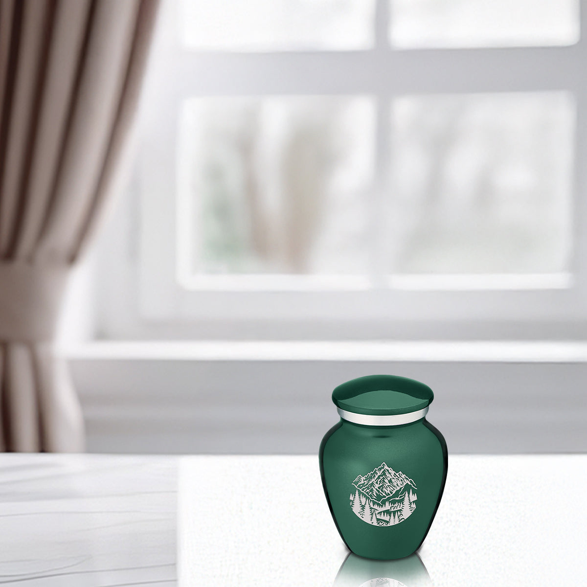 Keepsake Embrace Green Rocky Mountains Cremation Urn