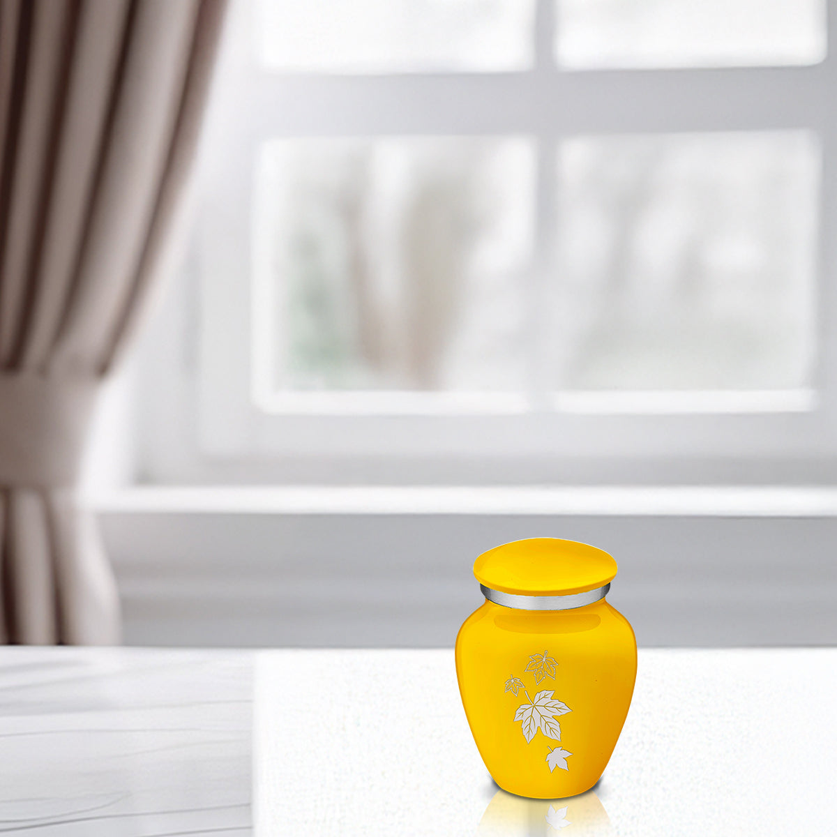 Keepsake Embrace Yellow Falling Leaves Cremation Urn