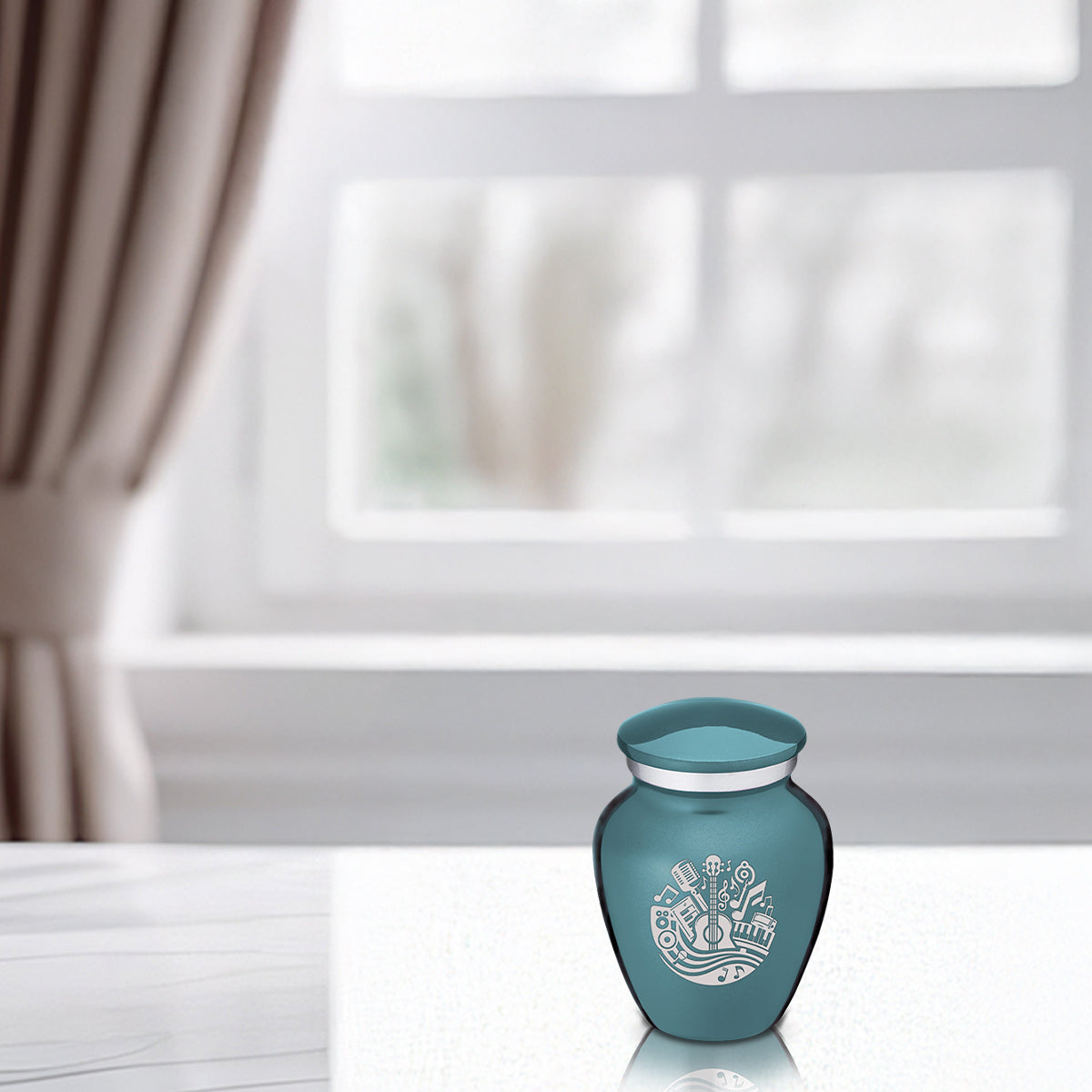 Keepsake Embrace Teal Music Cremation Urn