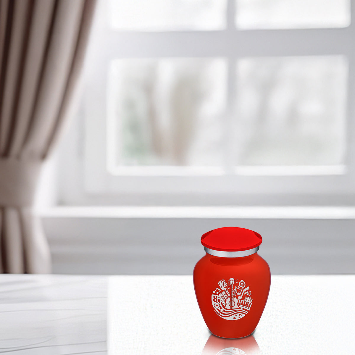 Keepsake Embrace Bright Red Music Cremation Urn