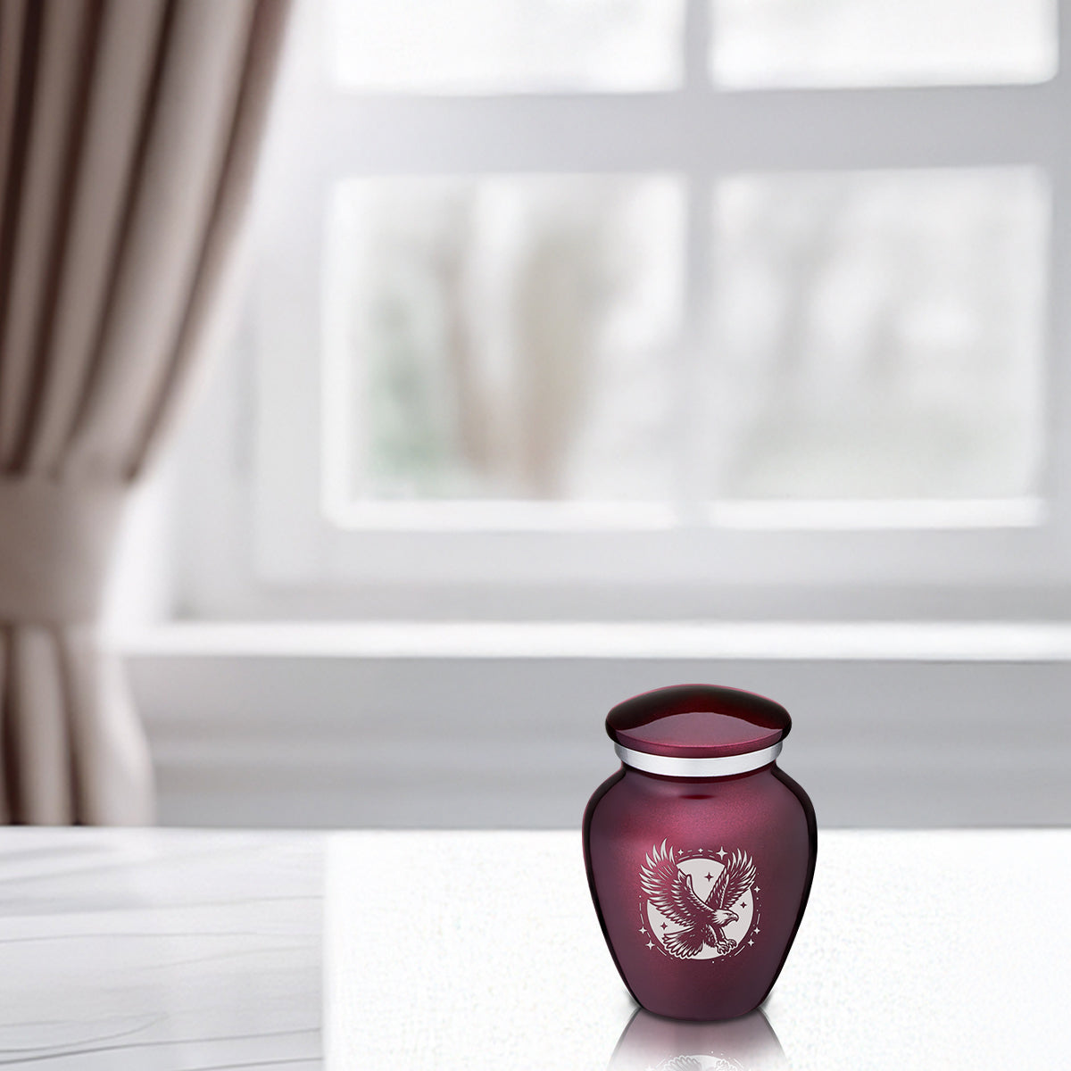 Keepsake Embrace Cherry Purple Flying Eagle Cremation Urn