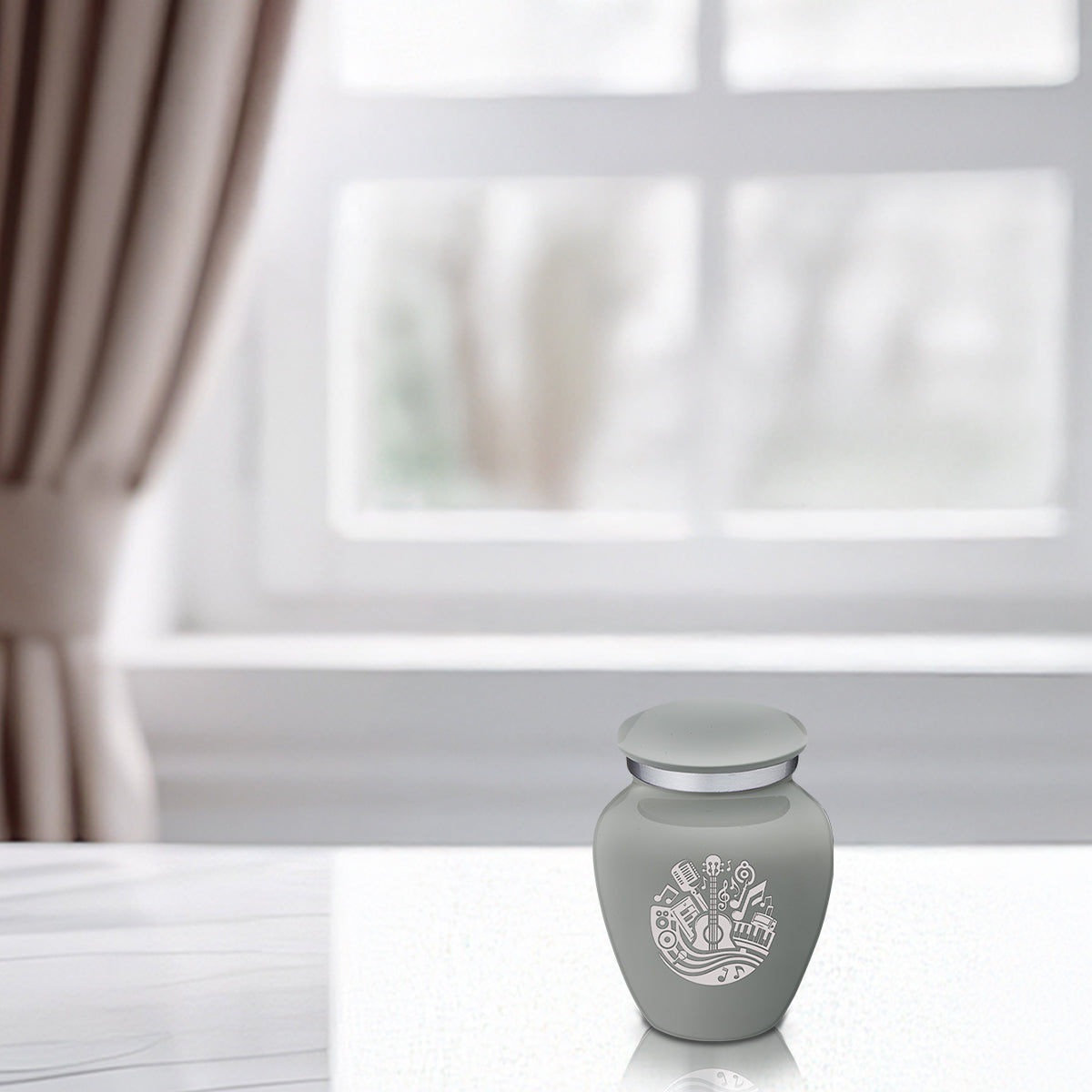 Keepsake Embrace Slate Grey Music Cremation Urn