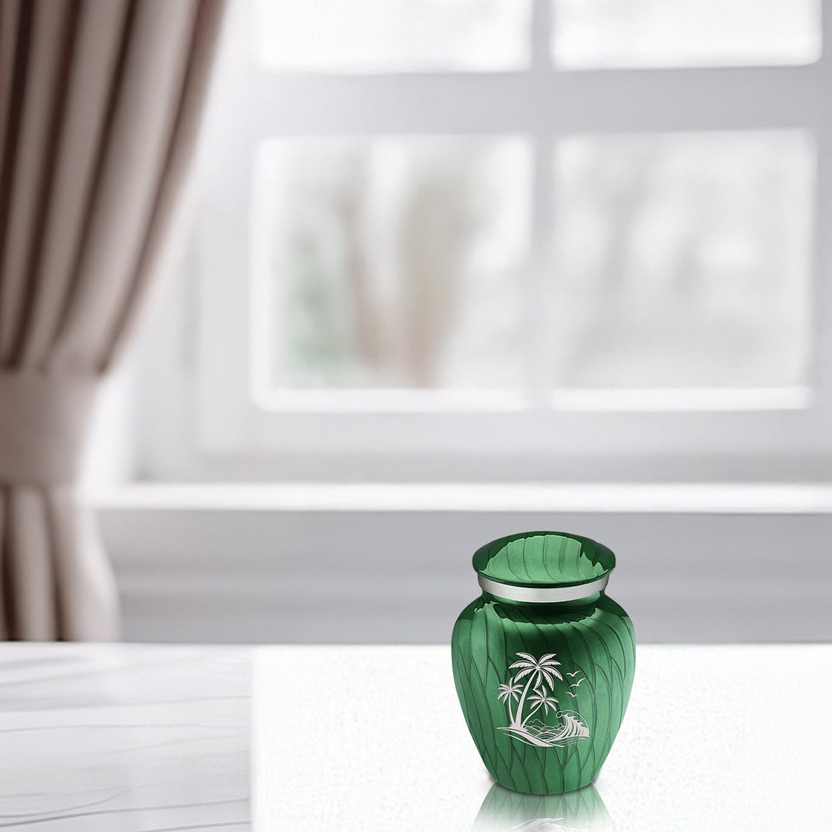 Keepsake Embrace Pearl Green Palm Beach Cremation Urn