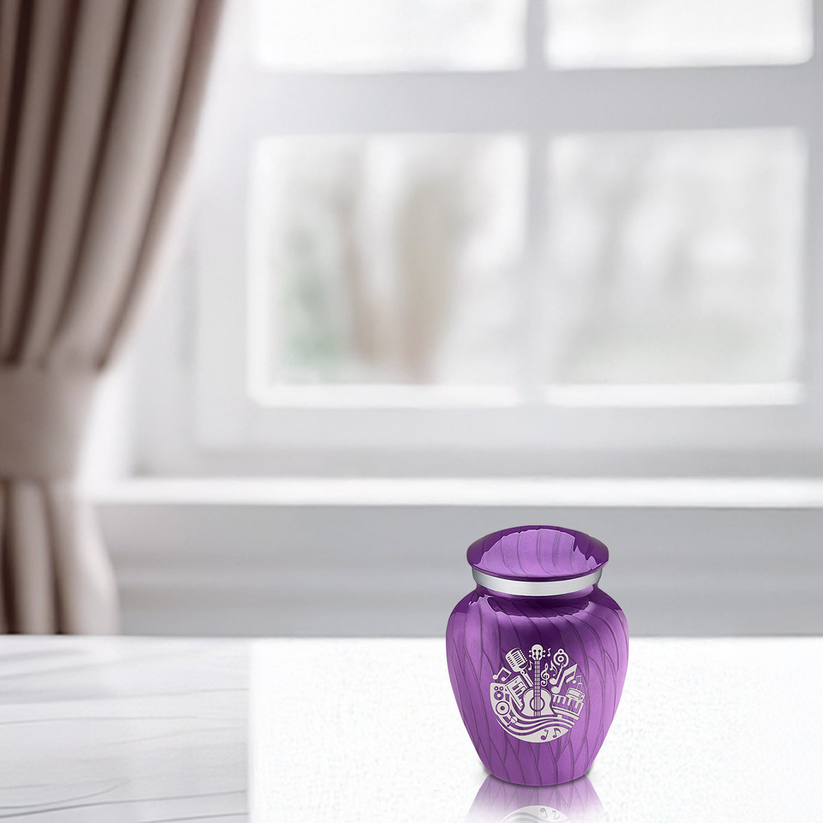 Keepsake Embrace Pearl Purple Music Cremation Urn