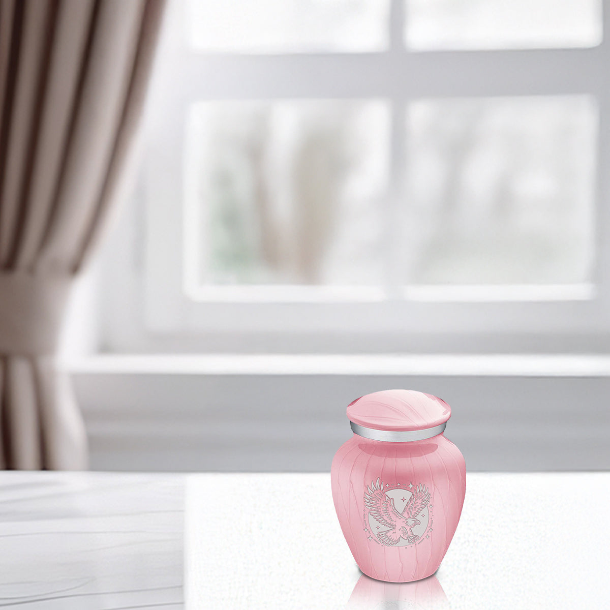 Keepsake Embrace Pearl Pink Flying Eagle Cremation Urn