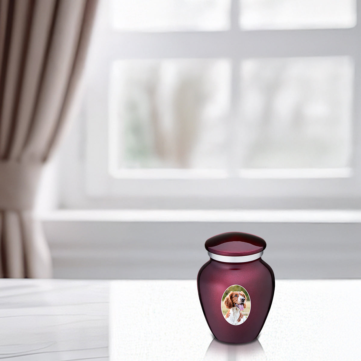 Keepsake Pet Embrace Cherry Purple Portrait Cremation Urn