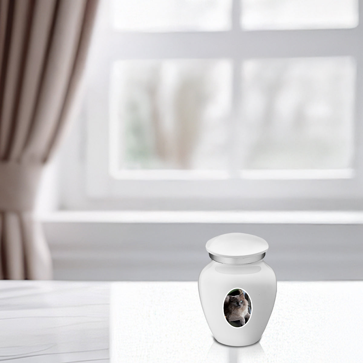 Keepsake Pet Embrace White Portrait Cremation Urn