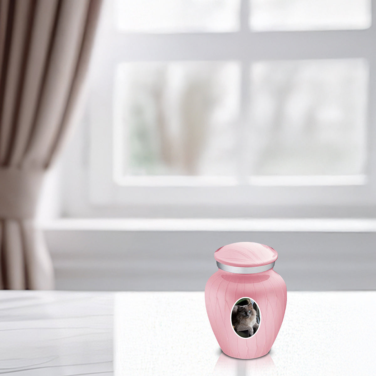 Keepsake Pet Embrace Pearl Pink Portrait Cremation Urn