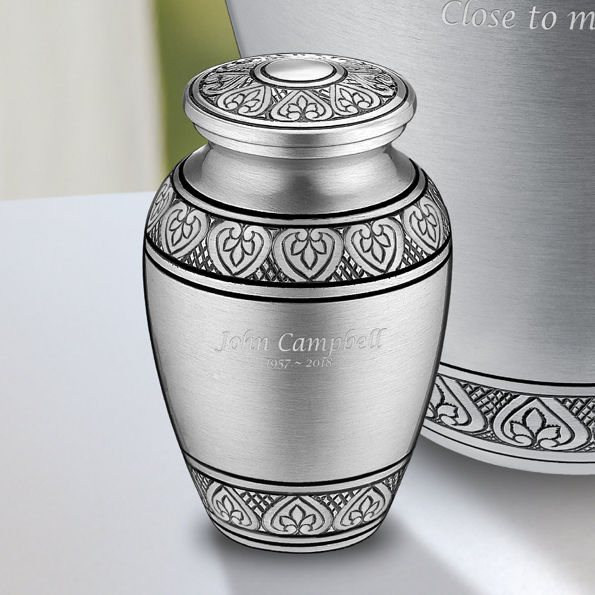 Keepsake Classic Pewter Cremation Urn - COMFORT by LoveUrns