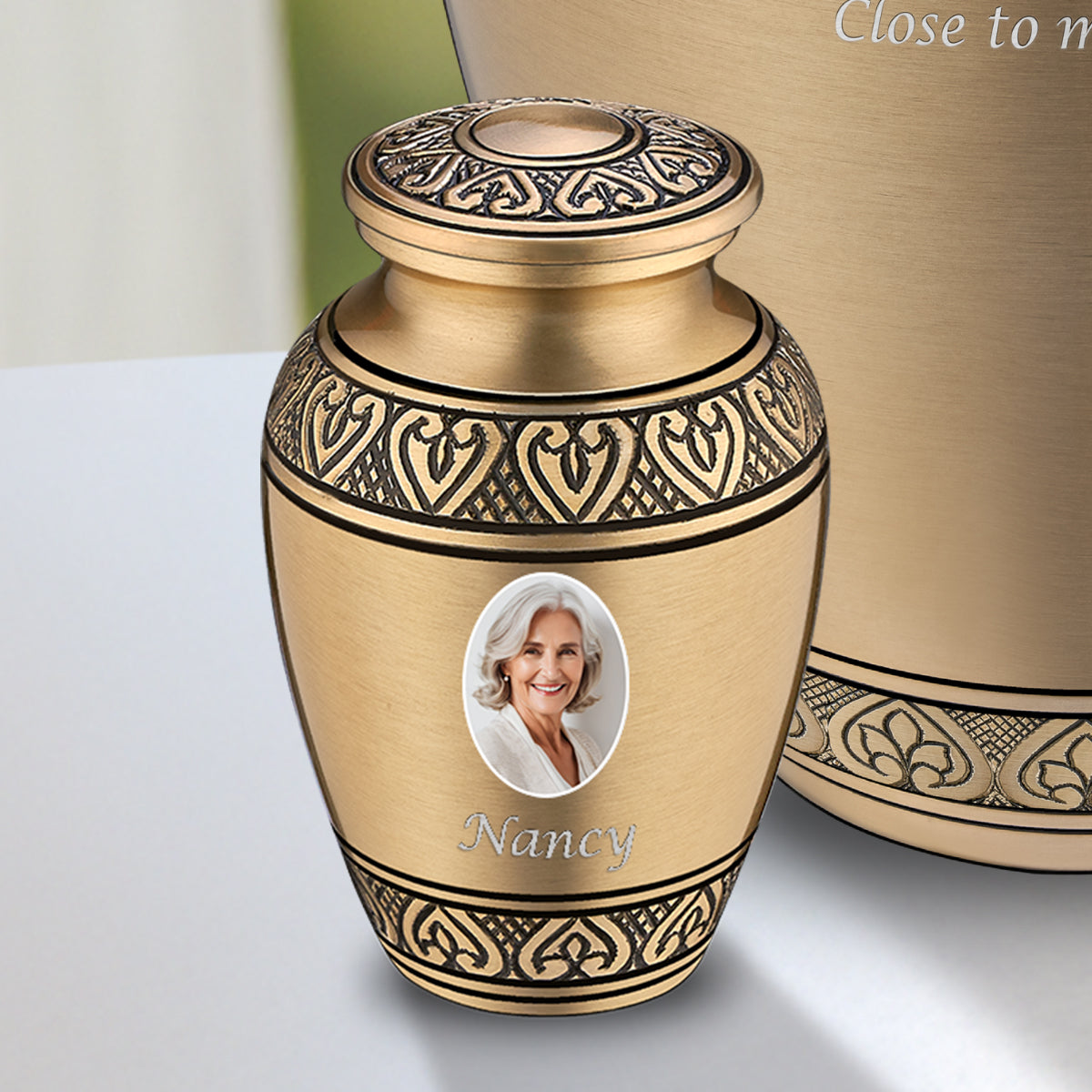 Keepsake Classic Gold Portrait Cremation Urn - COMFORT by LoveUrns