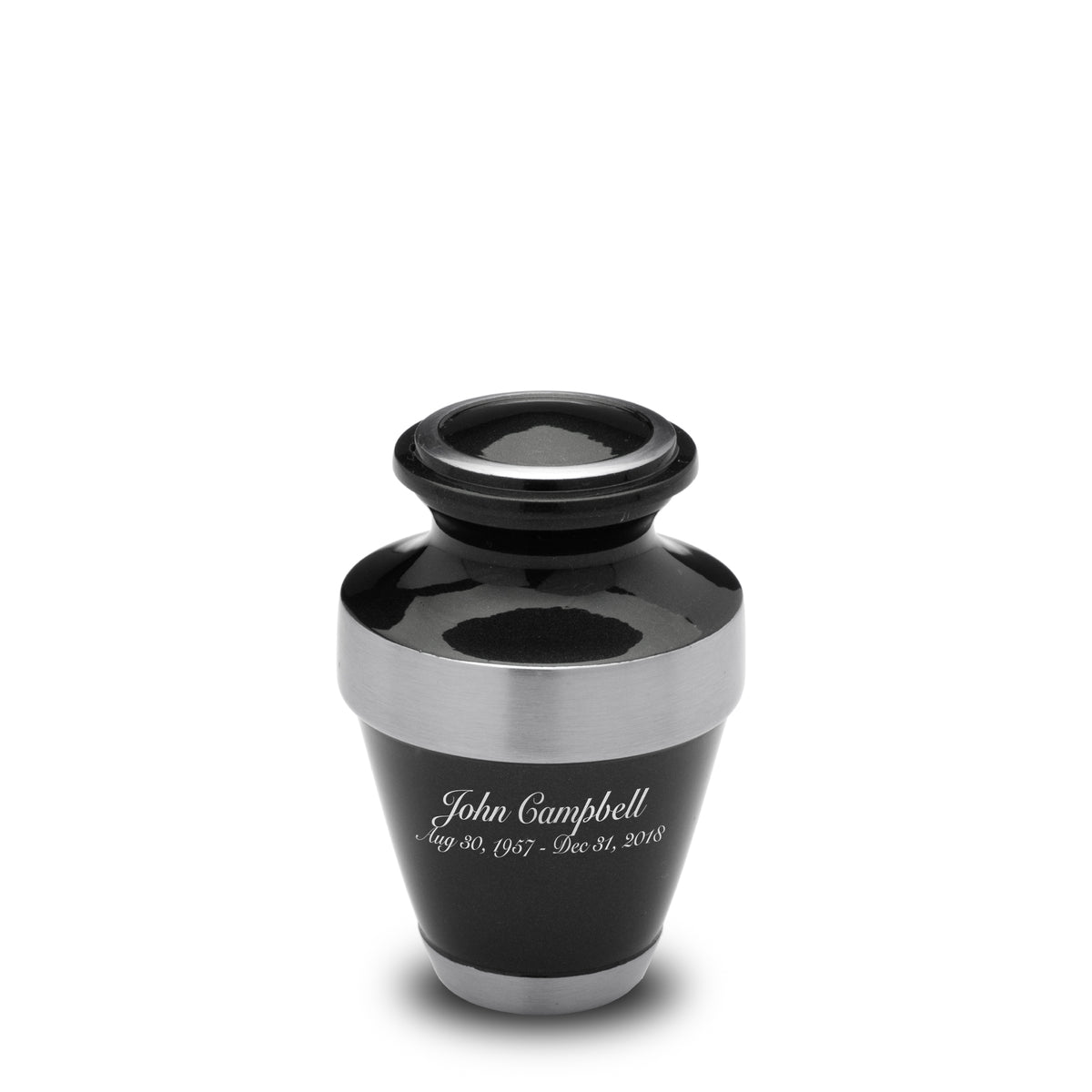 Espana Keepsake Urn Midnight & Brushed Pewter