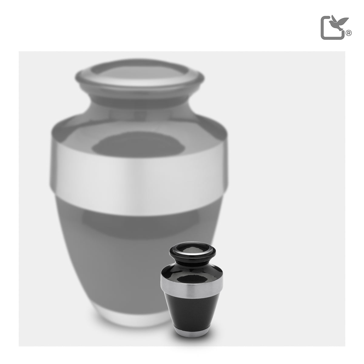 Espana Keepsake Urn Midnight & Brushed Pewter