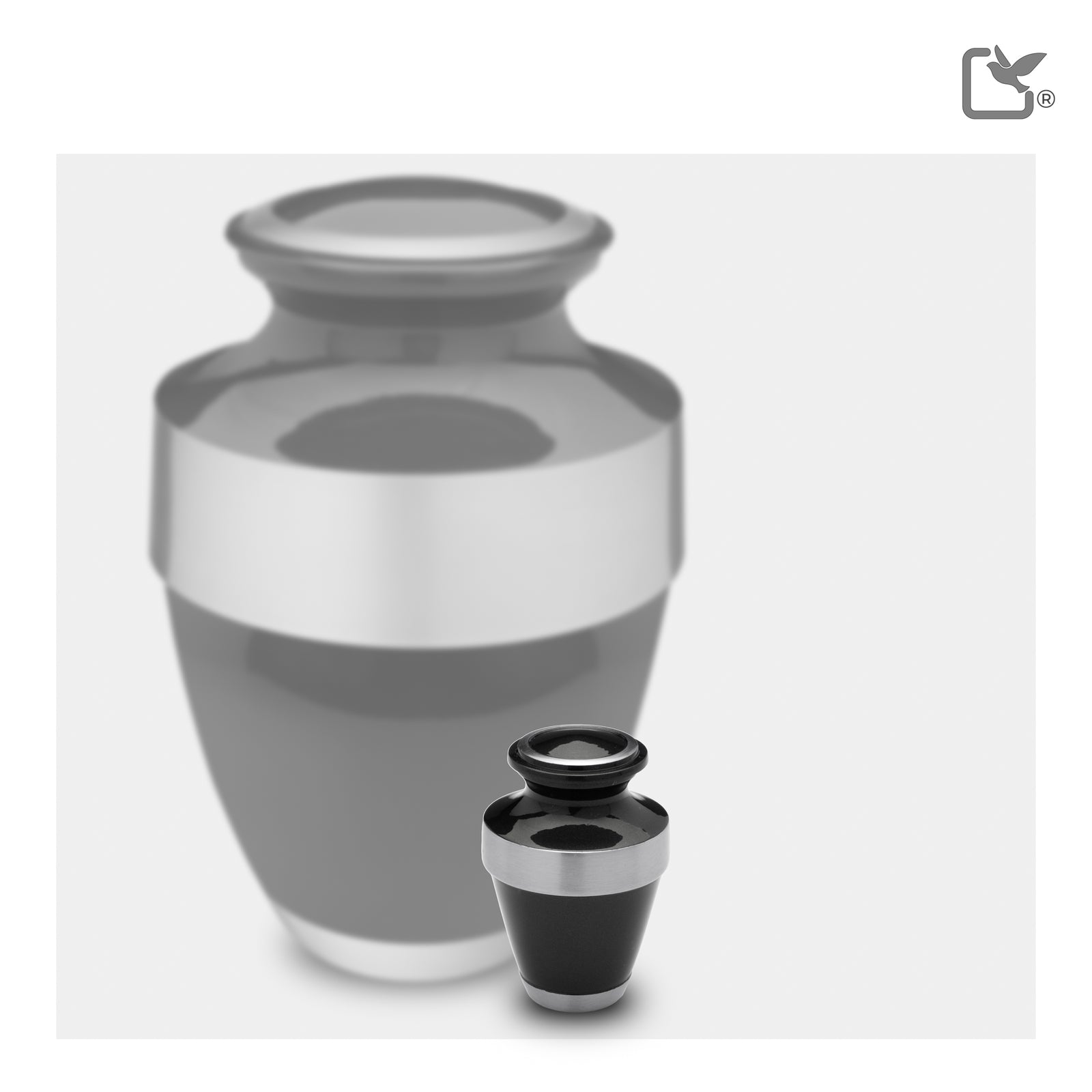 Espana Keepsake Urn Midnight & Brushed Pewter