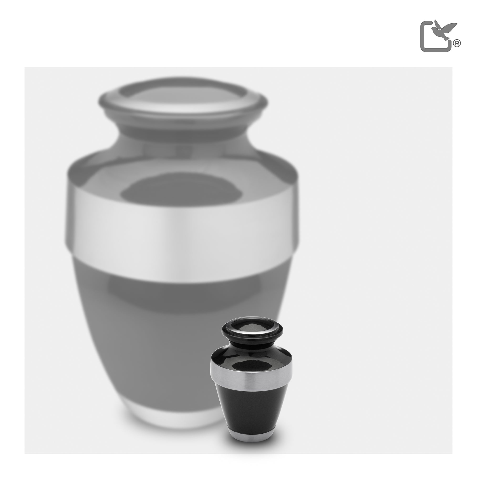 Espana Keepsake Urn Midnight & Brushed Pewter