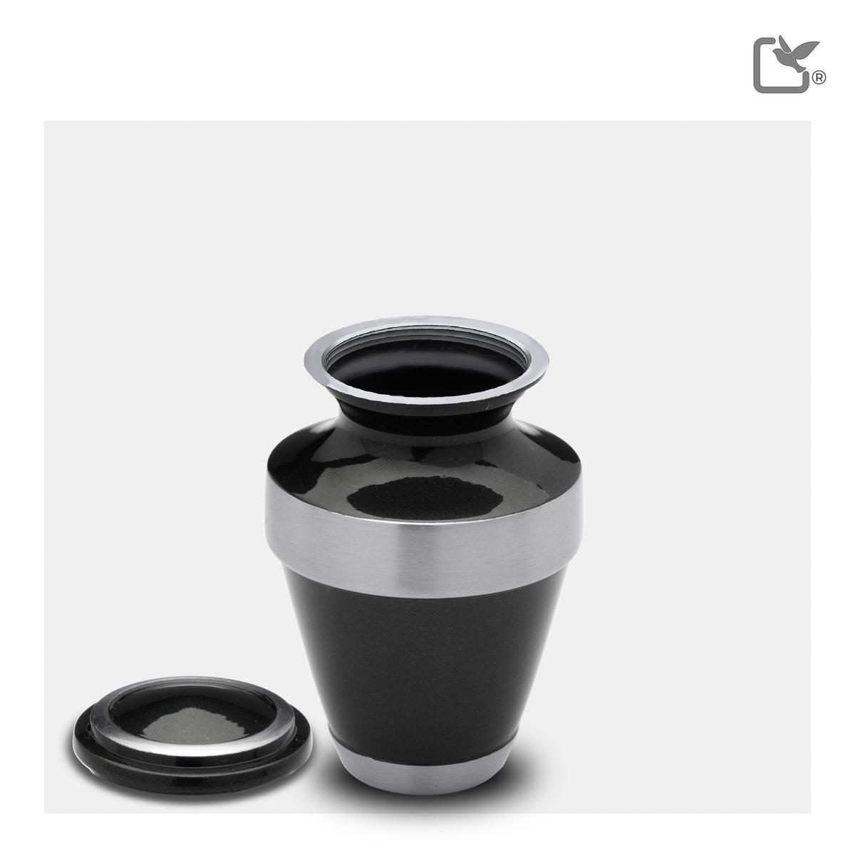 Espana Keepsake Urn Midnight & Brushed Pewter