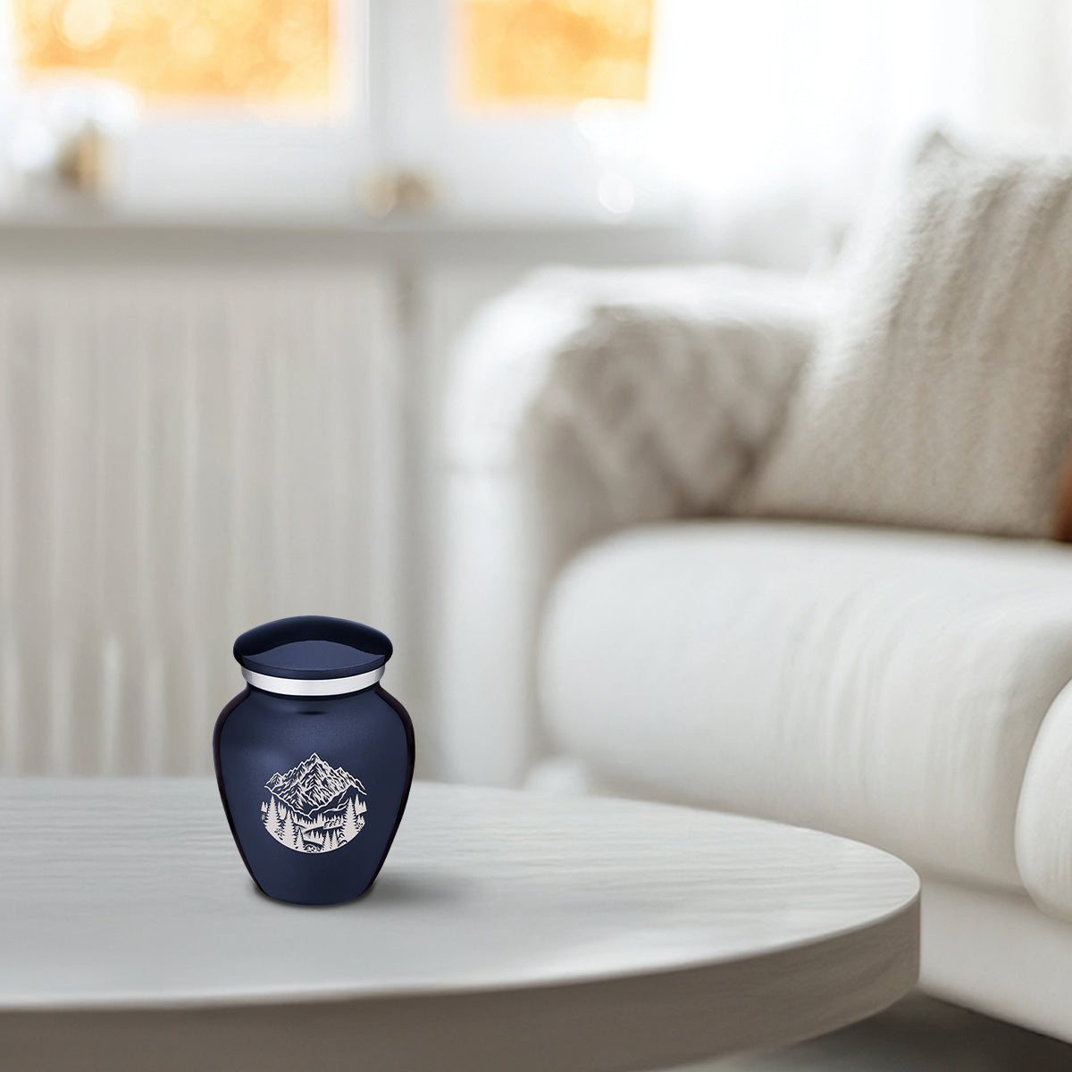 Keepsake Embrace Cobalt Blue Rocky Mountains Cremation Urn
