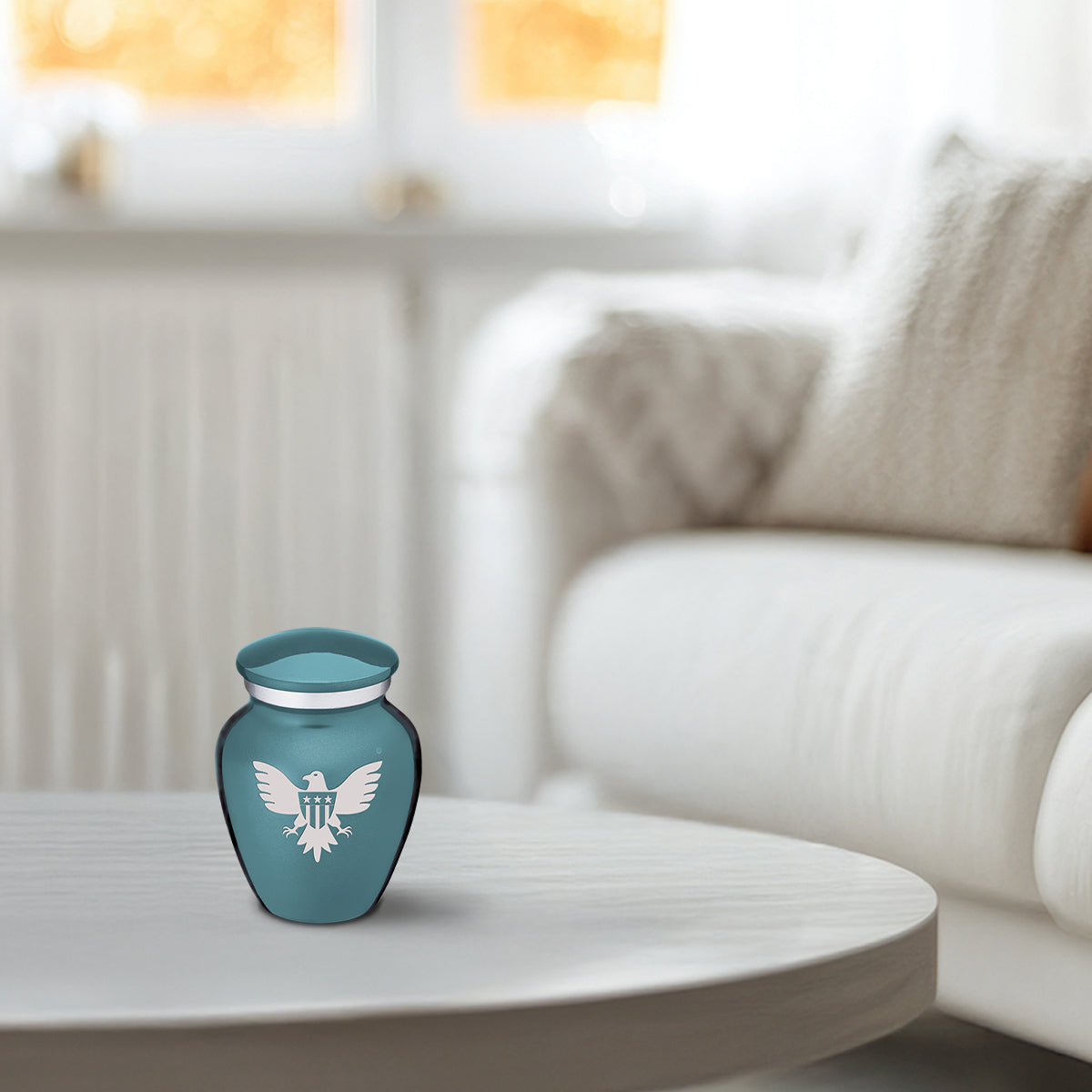 Keepsake Embrace Teal American Glory Cremation Urn