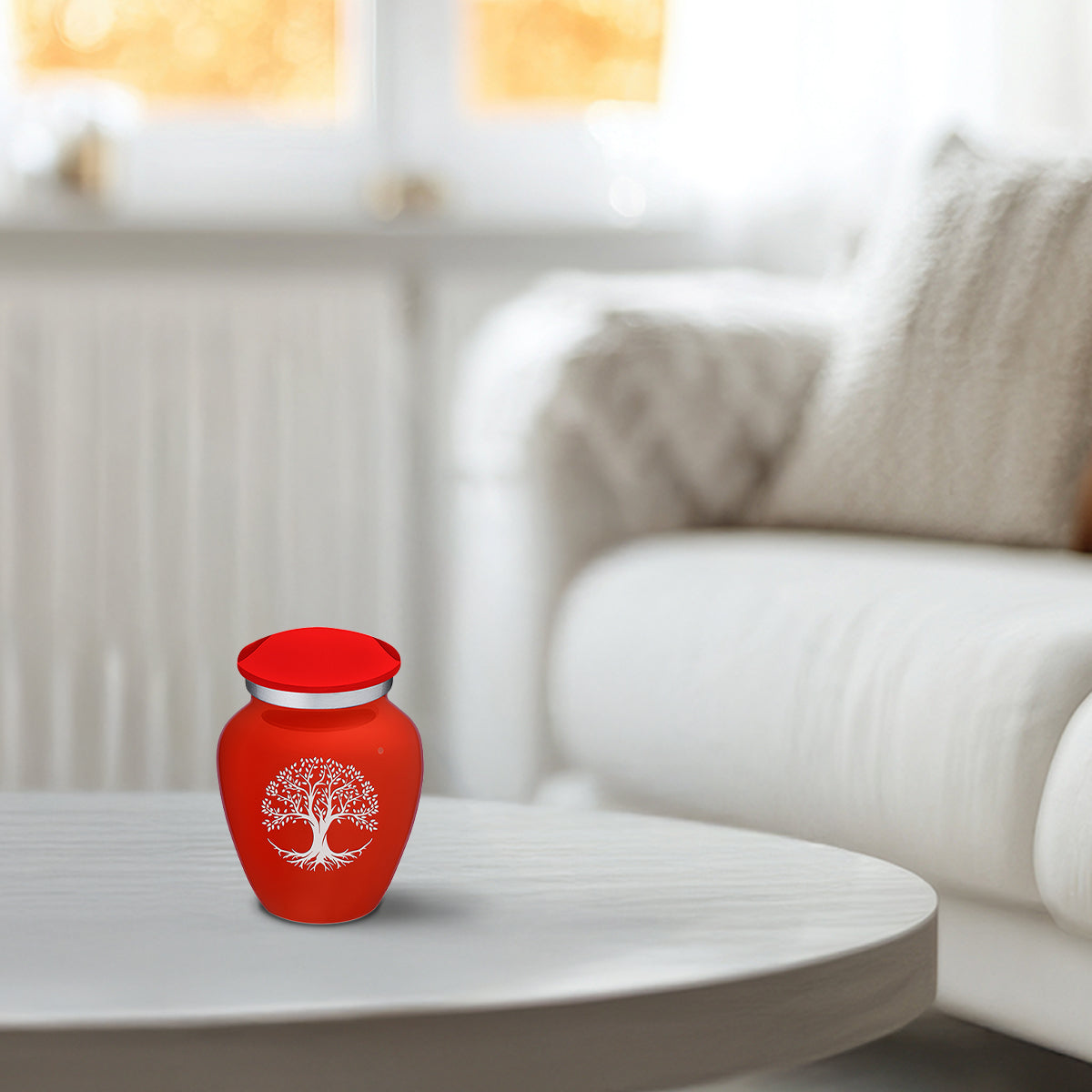 Keepsake Embrace Bright Red Tree of Life Cremation Urn