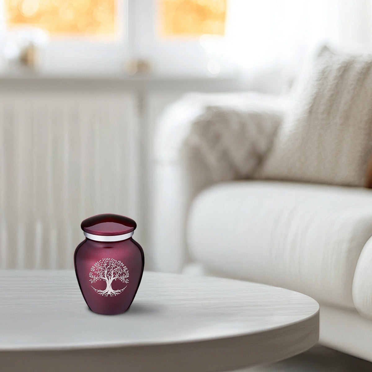 Keepsake Embrace Cherry Purple Tree of Life Cremation Urn
