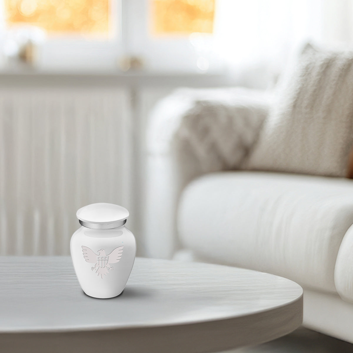 Keepsake Embrace White American Glory Cremation Urn