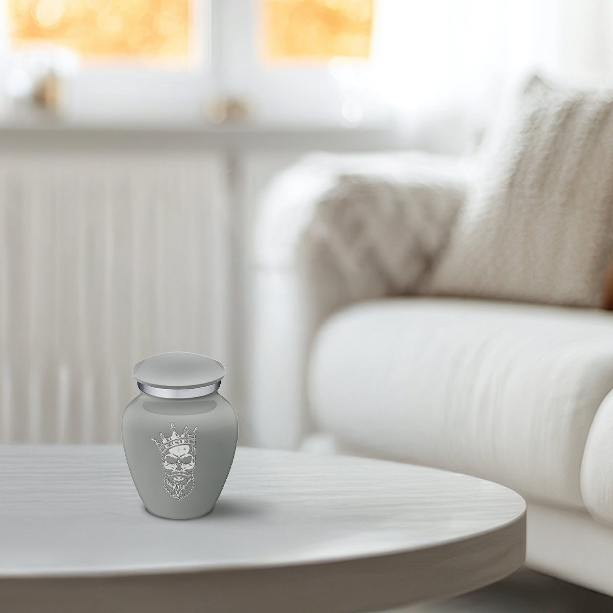 Keepsake Embrace Slate Grey Skull Cremation Urn