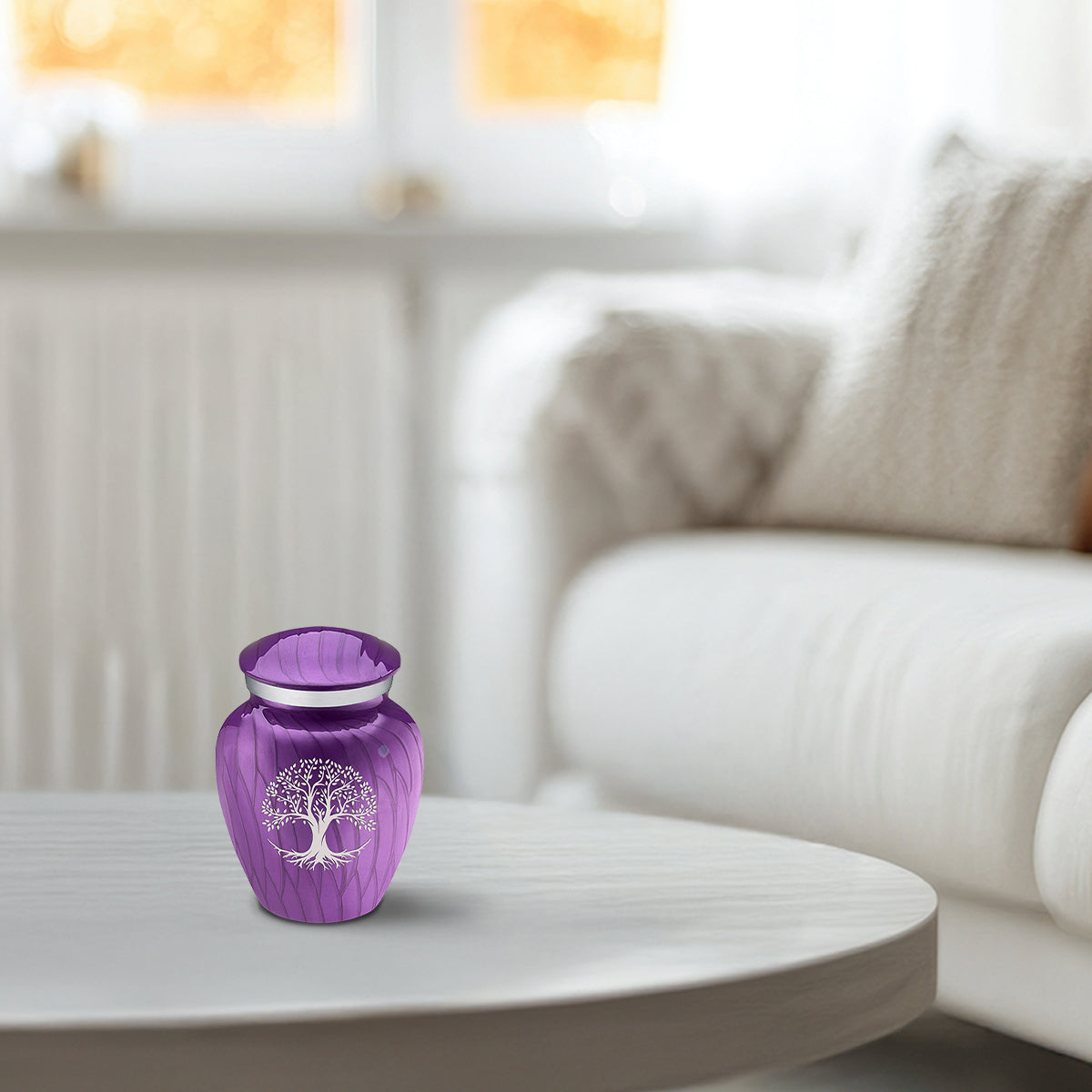 Keepsake Embrace Pearl Purple Tree of Life Cremation Urn