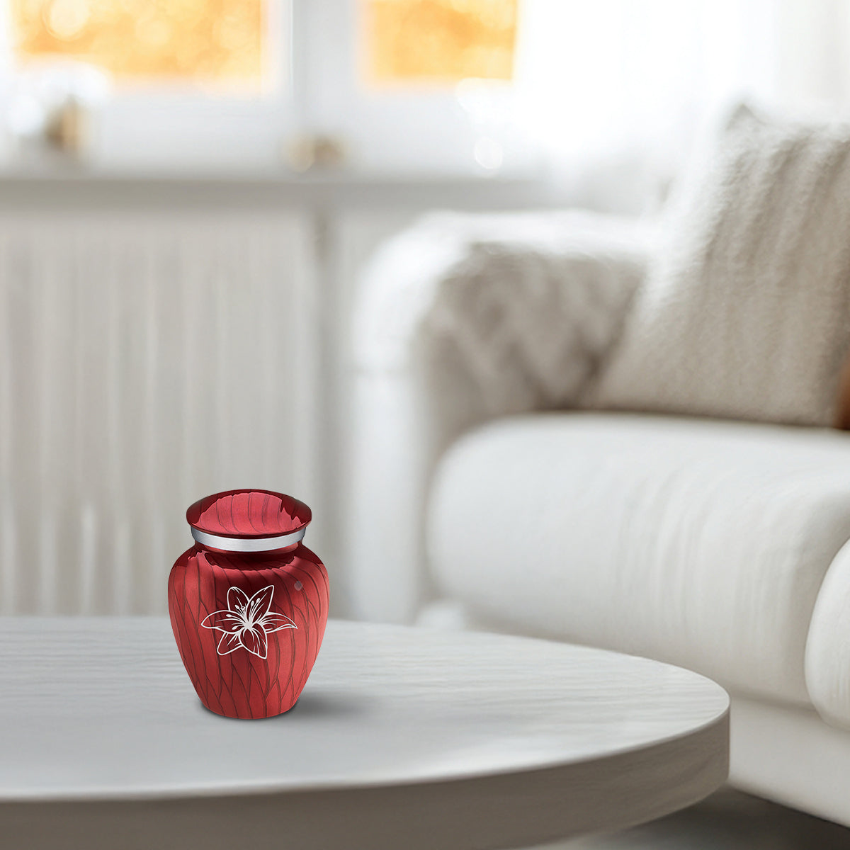 Keepsake Embrace Pearl Candy Red Lily Cremation Urn