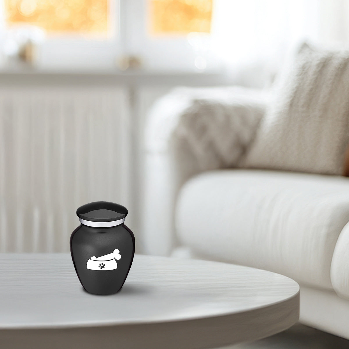 Keepsake  Embrace Charcoal Black Pet Dog Bone Cremation Urn