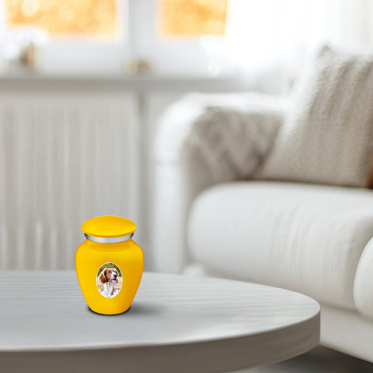 Keepsake Pet Embrace Yellow Portrait Cremation Urn