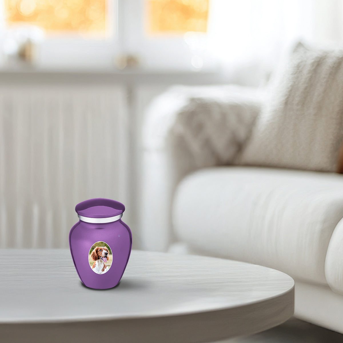 Keepsake Pet Embrace Purple Portrait Cremation Urn