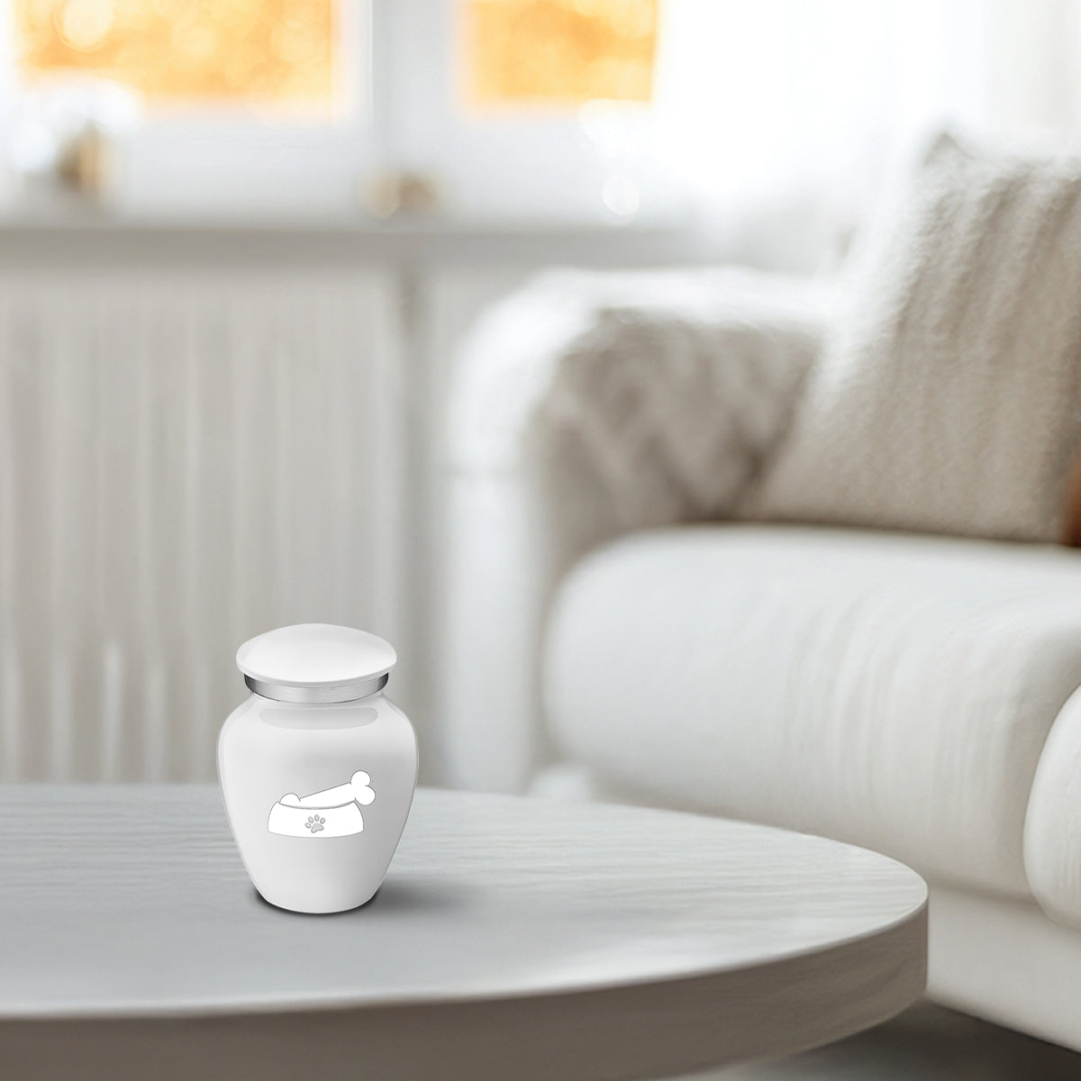 Keepsake  Embrace White Pet Dog Bone Cremation Urn