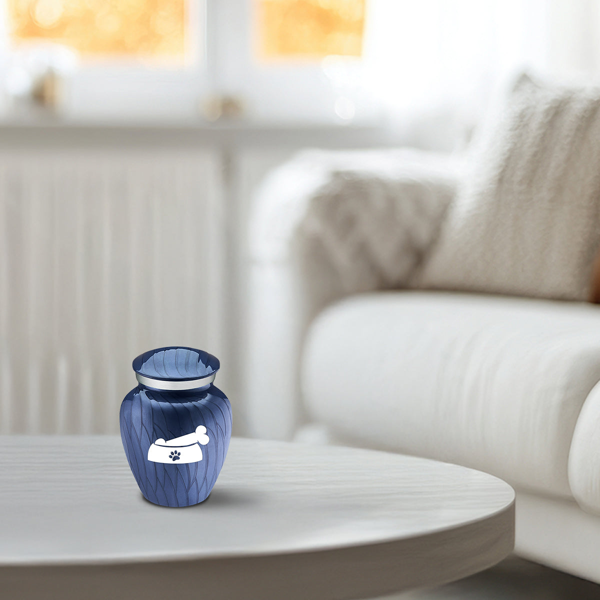 Keepsake  Embrace Pearl Cobalt Blue Pet Dog Bone Cremation Urn