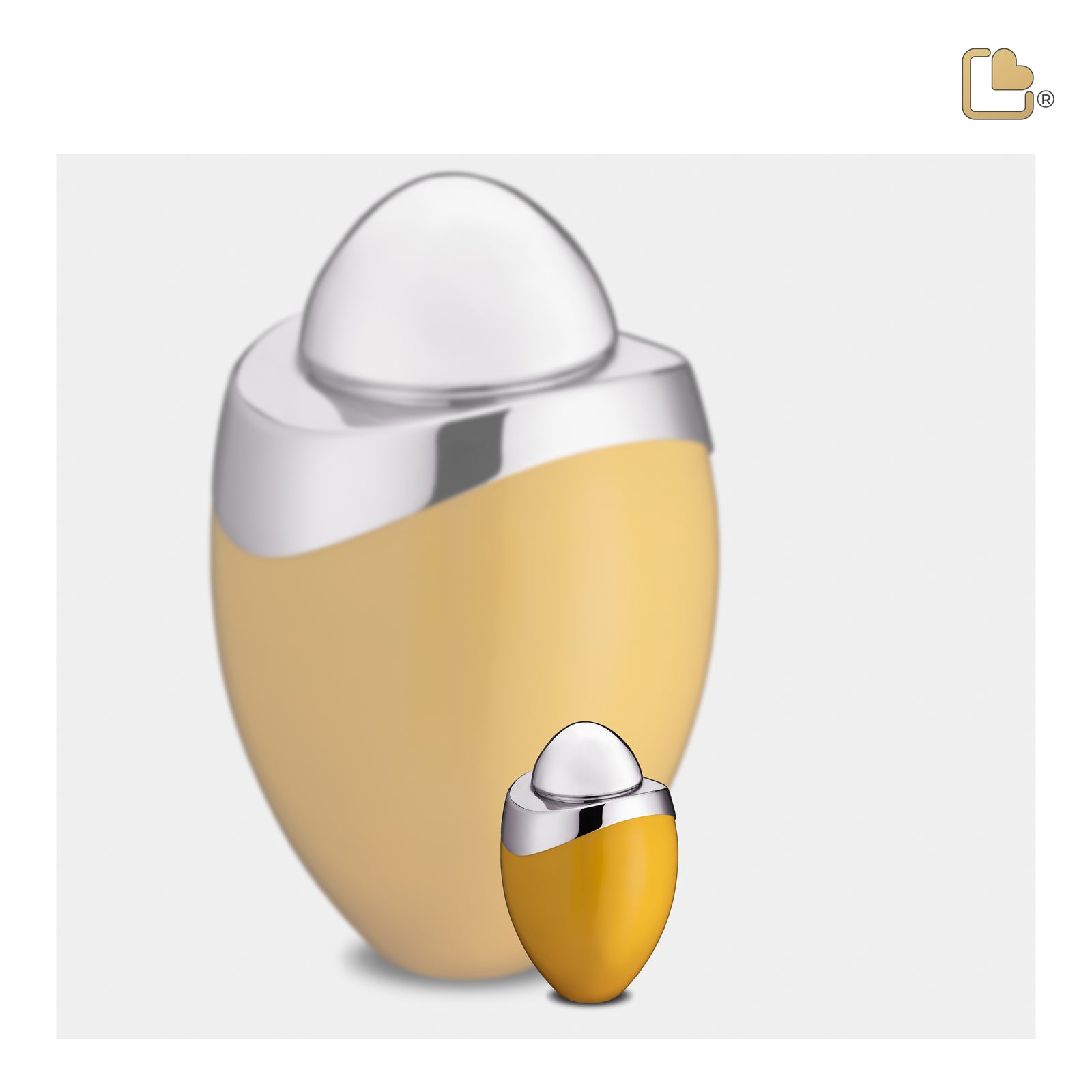 Amore Keepsake Urn Yellow & Polished Silver