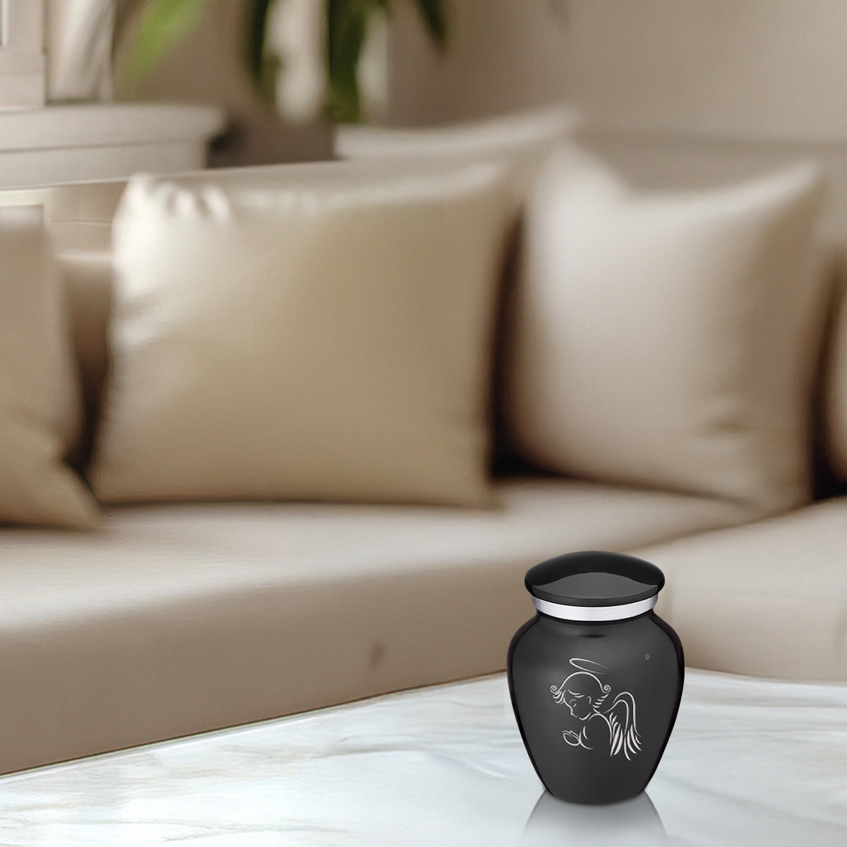 Keepsake Embrace Charcoal Angel Cremation Urn