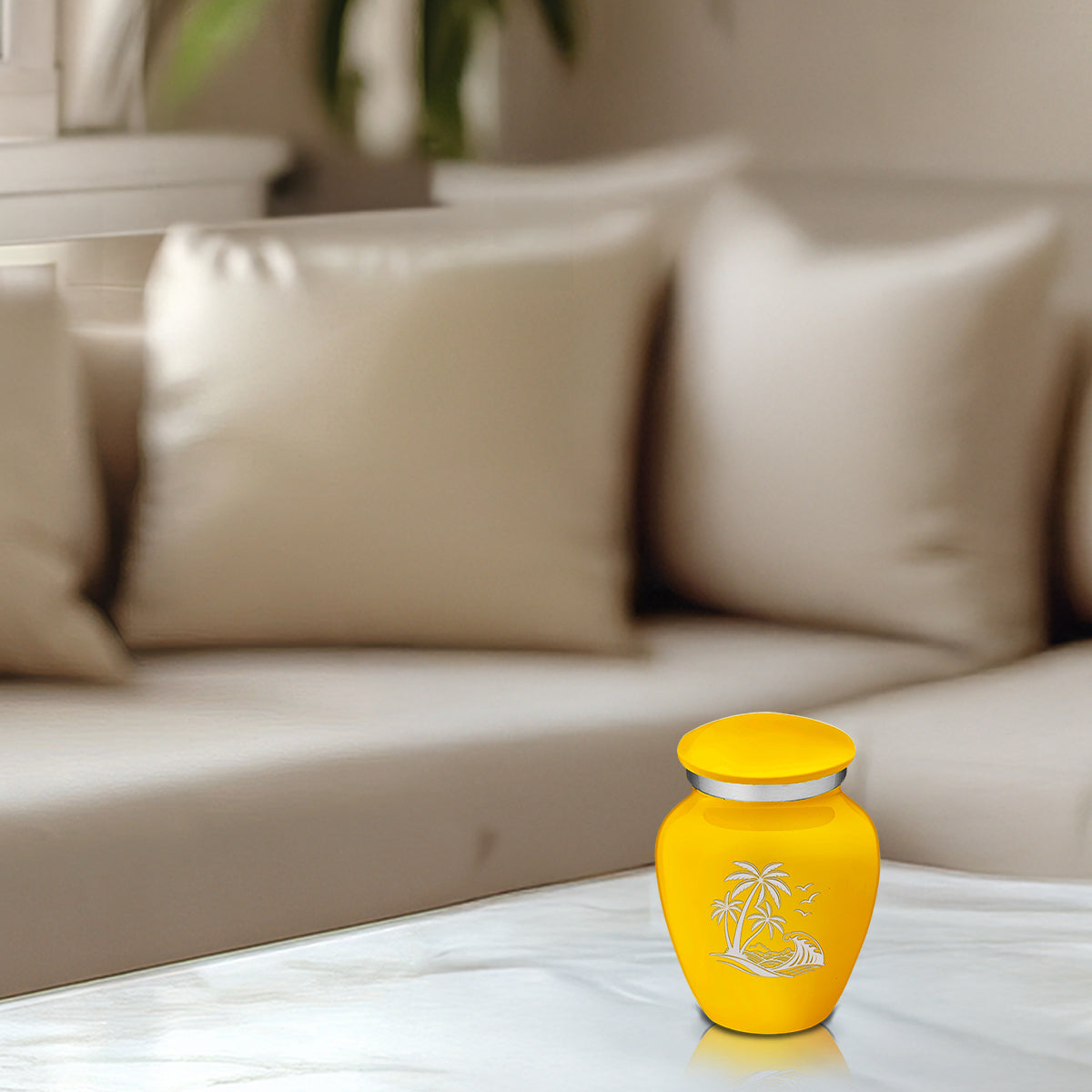 Keepsake Embrace Yellow Palm Beach Cremation Urn