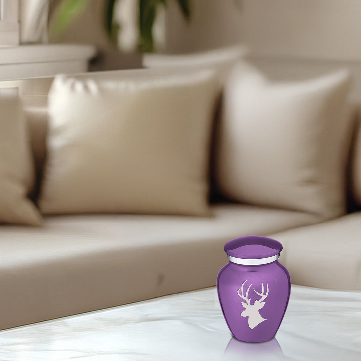 Keepsake Embrace Purple Deer Cremation Urn