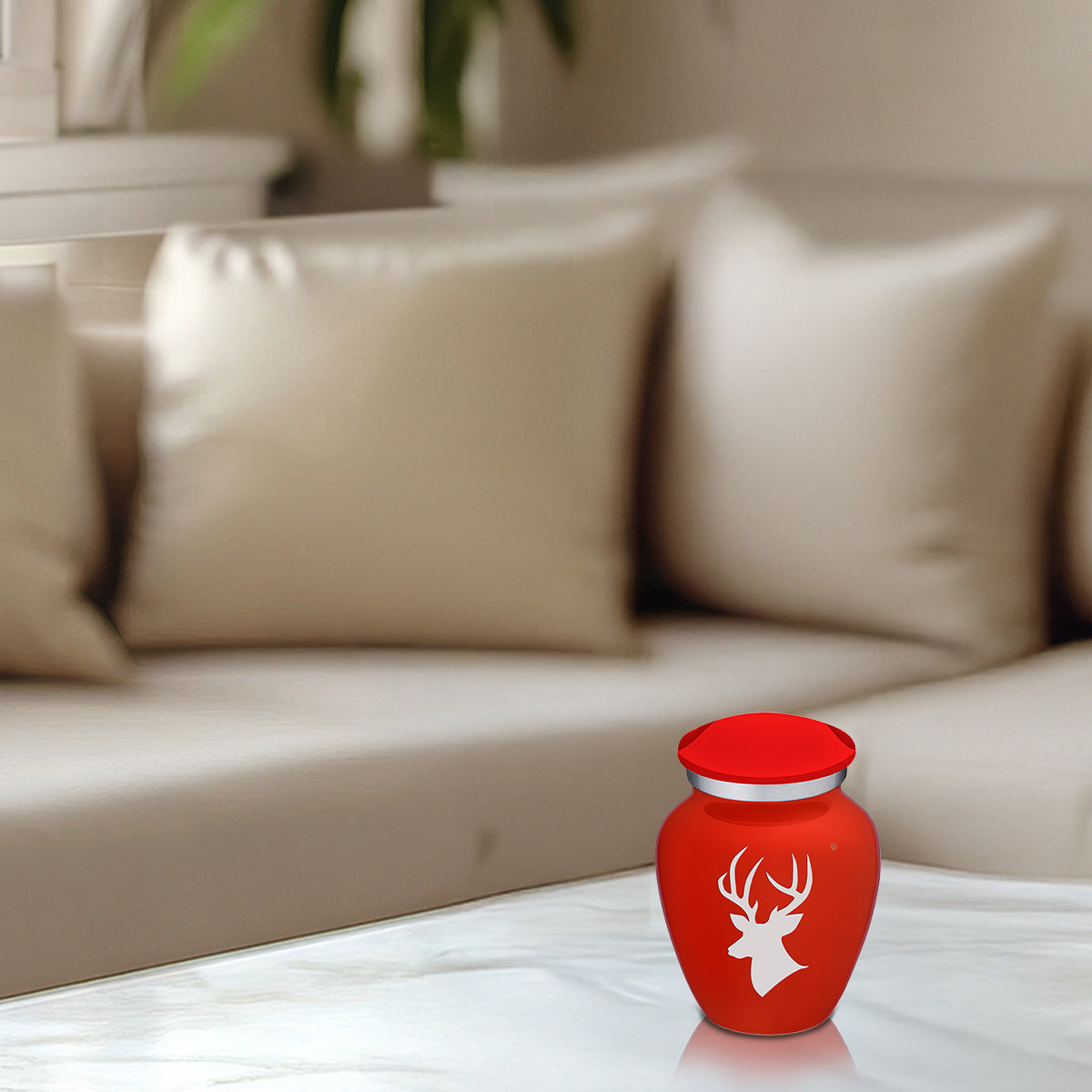 Keepsake Embrace Bright Red Deer Cremation Urn
