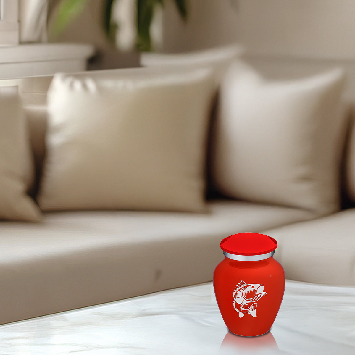Keepsake Embrace Bright Red Fish Cremation Urn