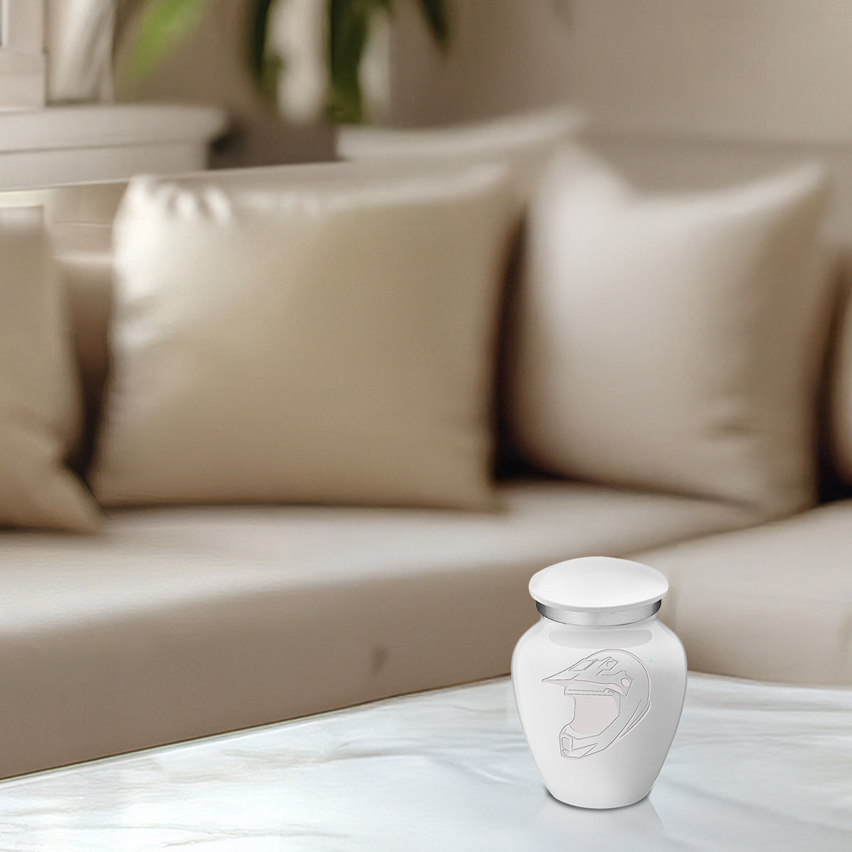 Keepsake Embrace White Dirt Bike Cremation Urn