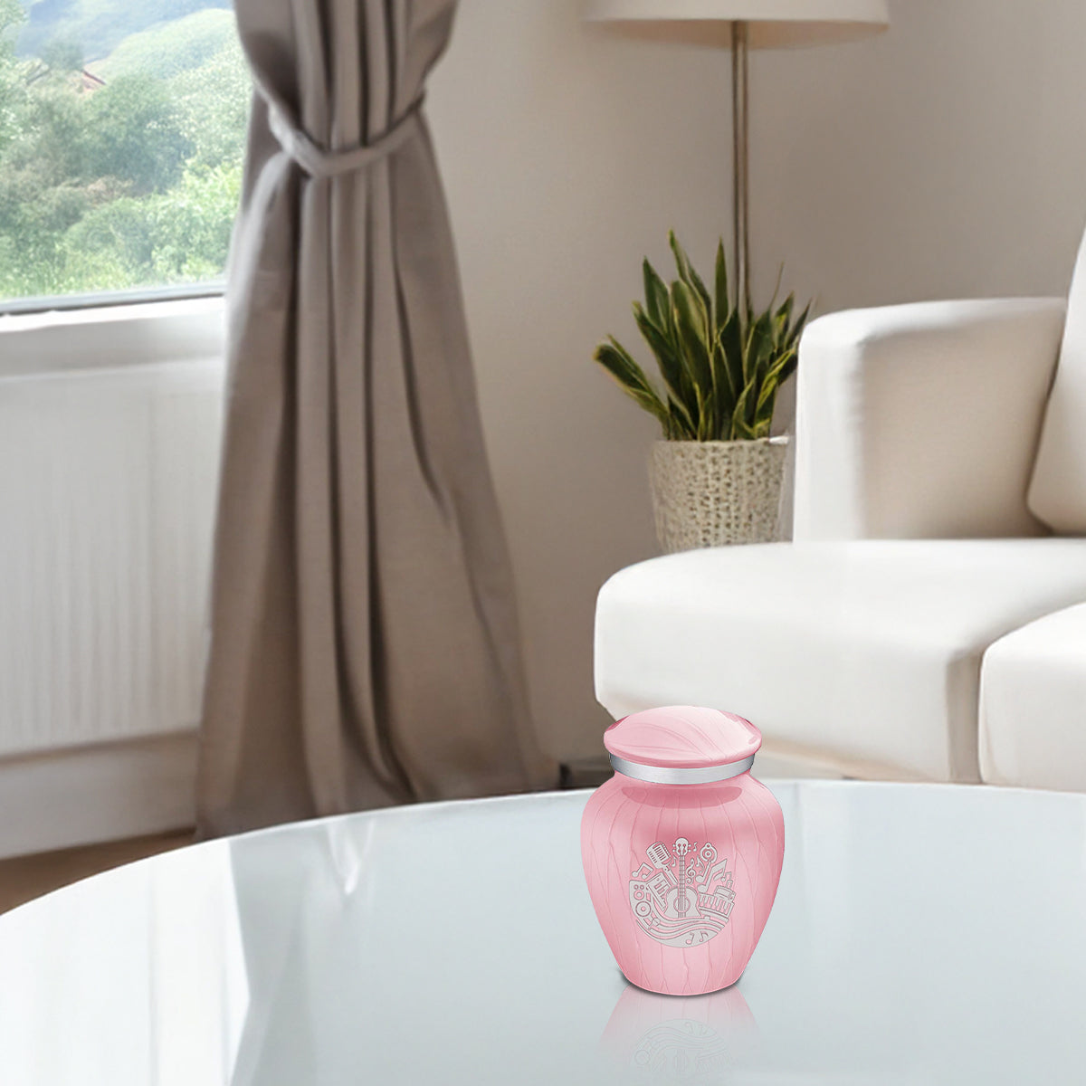 Keepsake Embrace Pearl Pink Music Cremation Urn