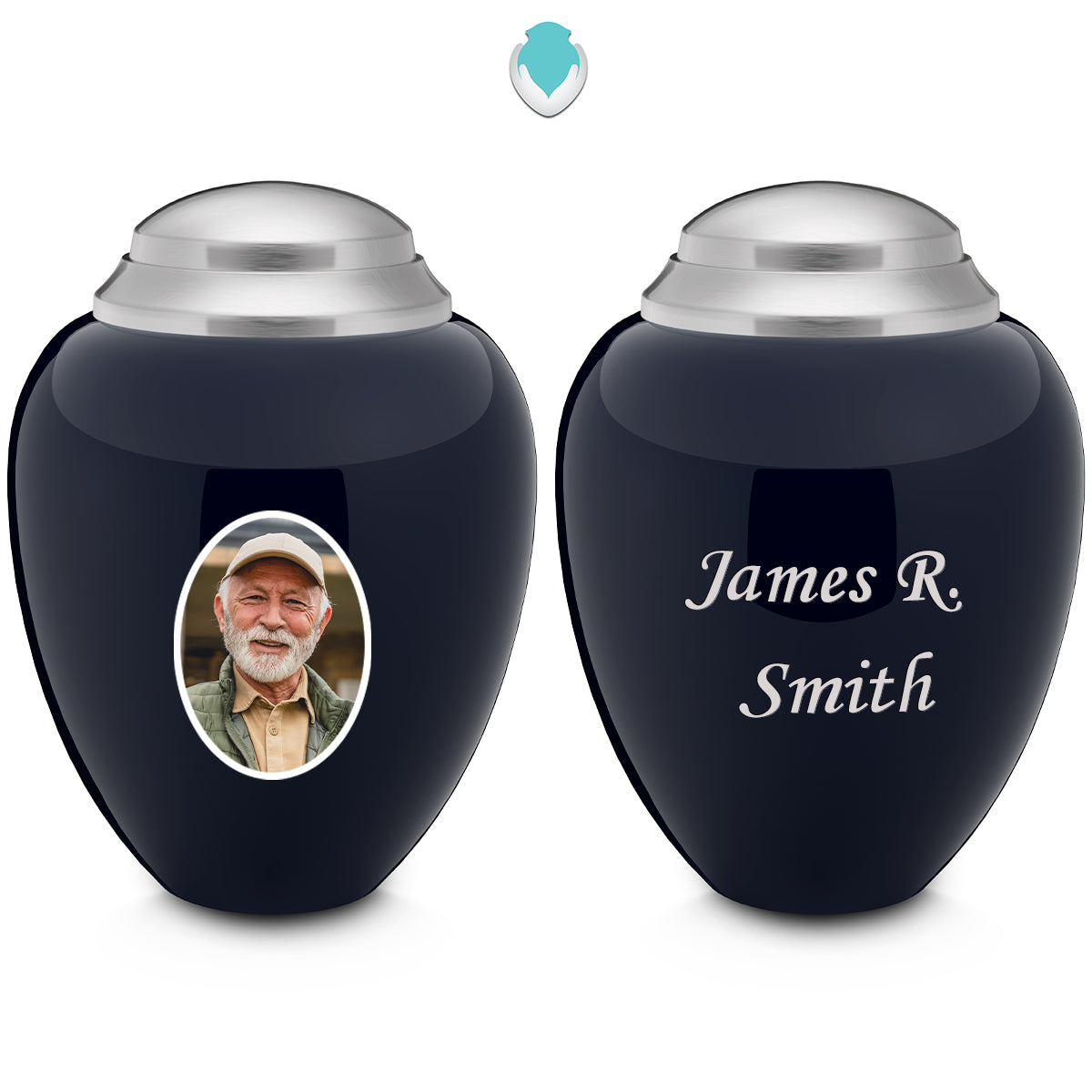 Keepsake Tribute Navy & Brushed Portrait Cremation Urn