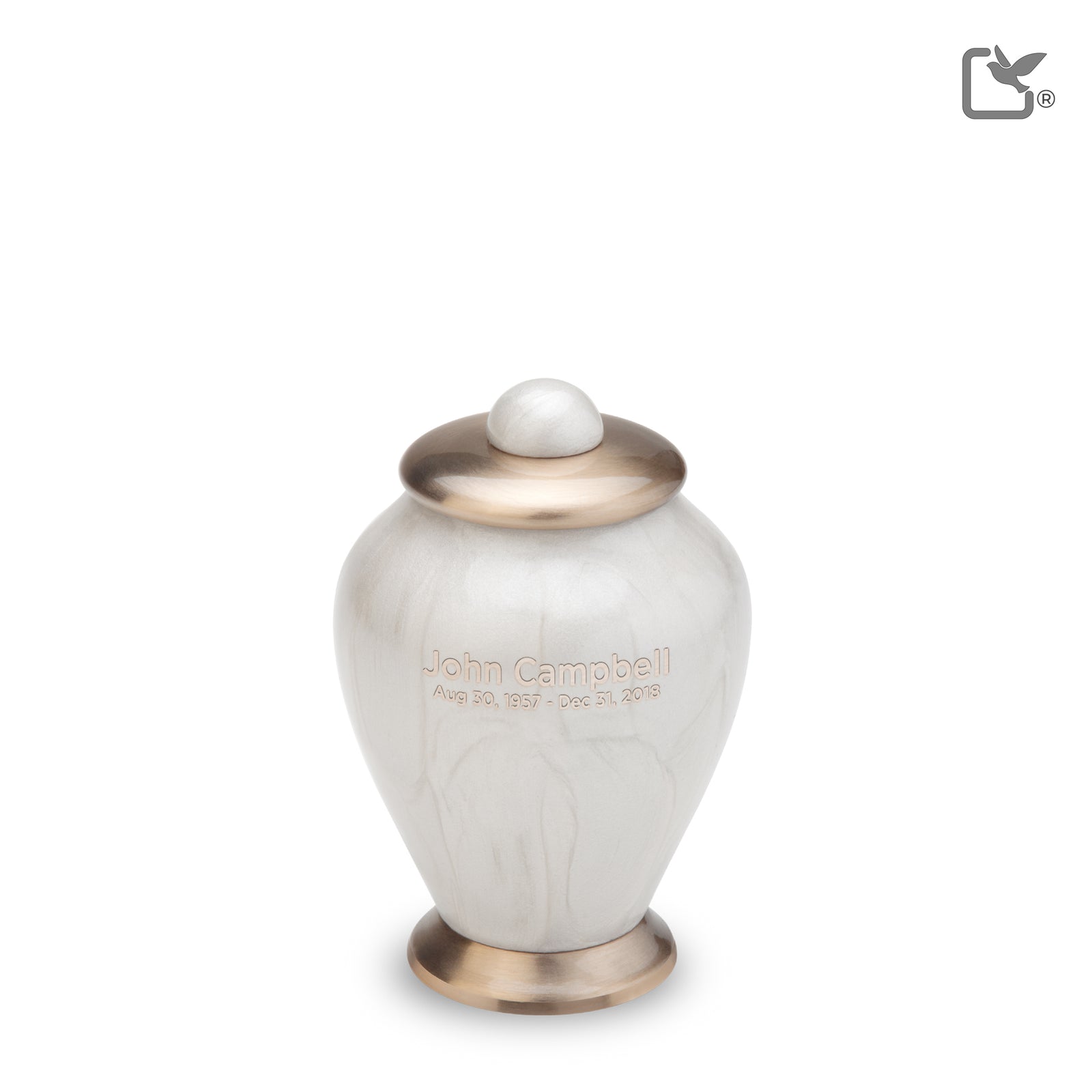 Keepsake Tall Simplicity Pearl Cremation Urn - COMFORT by LoveUrns