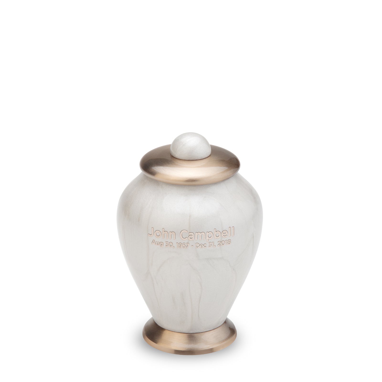 Keepsake Tall Simplicity Pearl Cremation Urn - COMFORT by LoveUrns