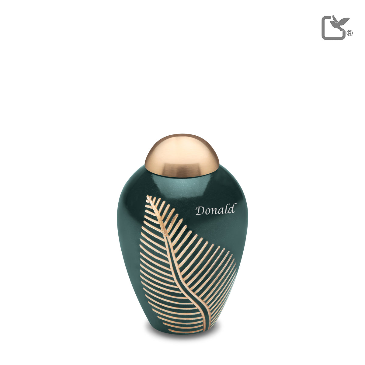Keepsake Emerald Leaf Portrait Cremation Urn - COMFORT by LoveUrns