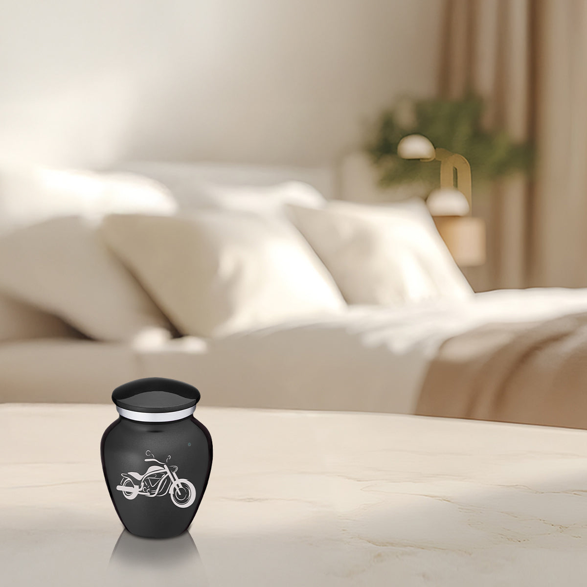 Keepsake Embrace Charcoal Motorcycle Cremation Urn