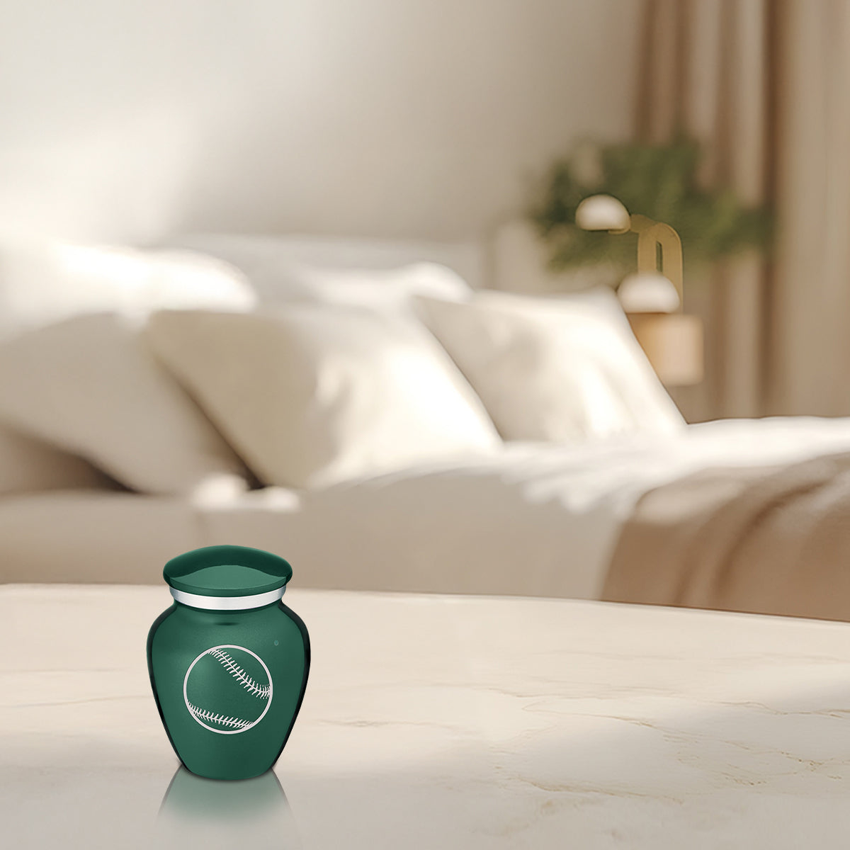 Keepsake Embrace Green Baseball Cremation Urn