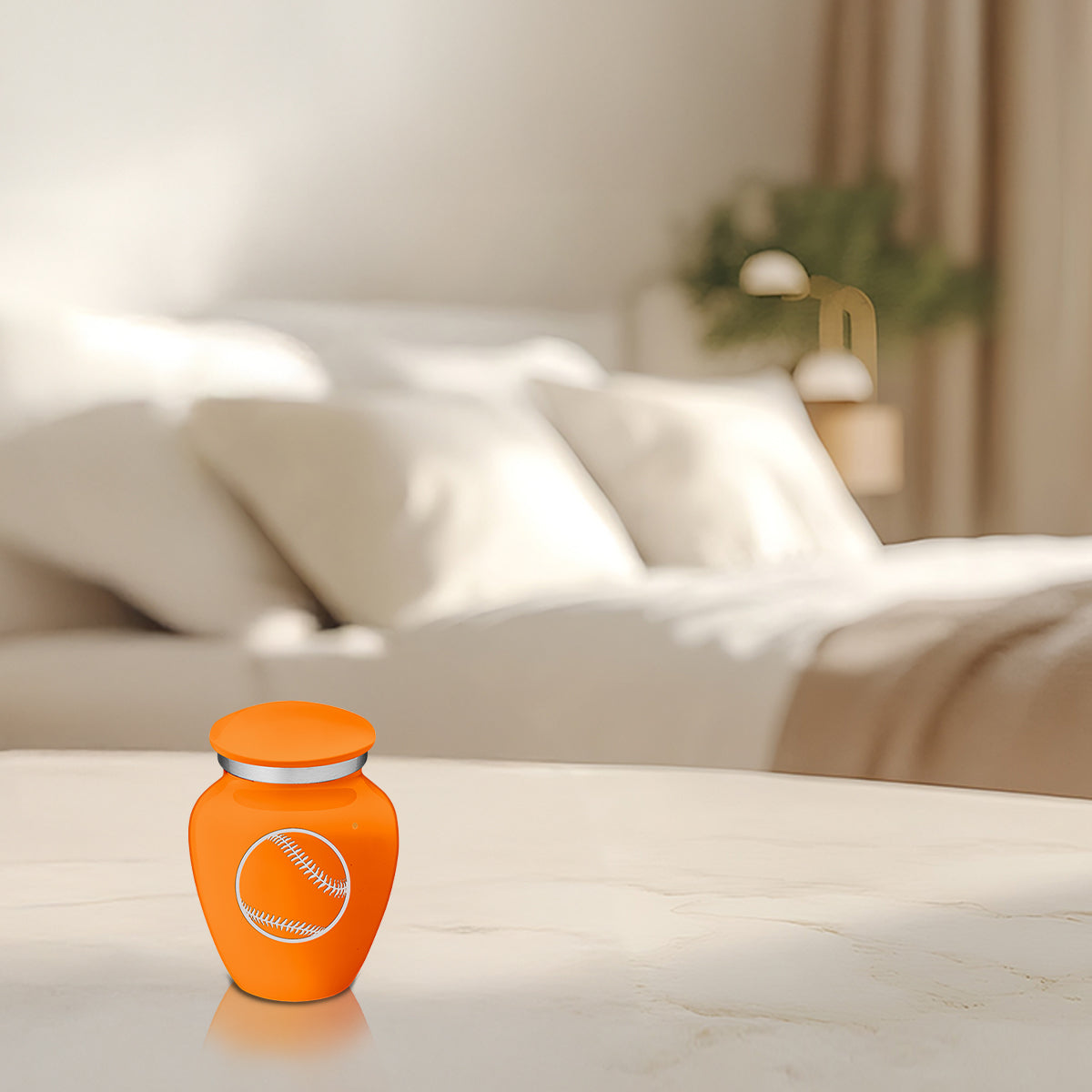 Keepsake Embrace Burnt Orange Baseball Cremation Urn